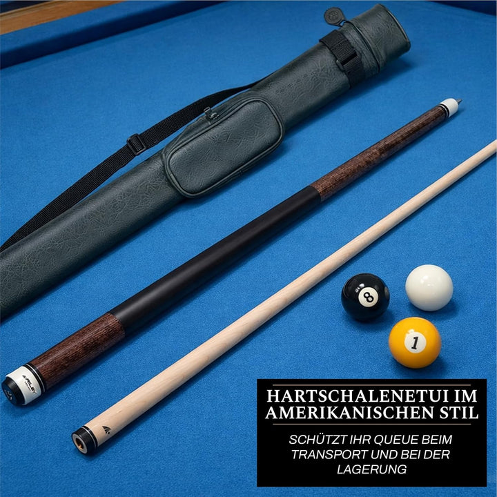 Riley Amerikanischer Billardqueue mit Kunstleder-Griffabschnitt, 58 (147 cm), 13 mm Spitze Dunkle Ho