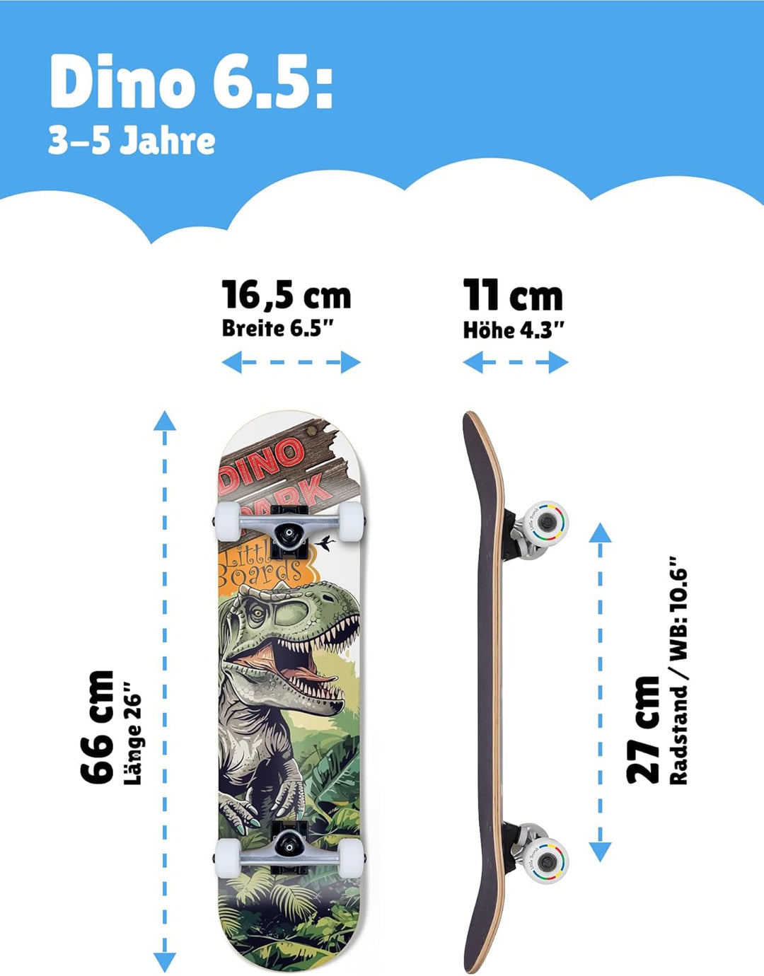 Skateboard Kinder ab 3 Jahre - Komplettboard für Anfänger 3-11 Jahre, hochwertiges Kinderskateboard