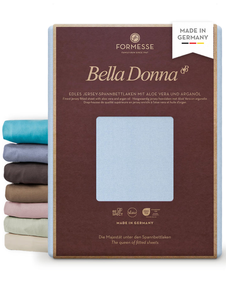 Formesse Bella Donna Jersey Spannbetttuch Himmelblau 90x190 - 100x220 90x190 - 100x220 cm Himmelblau