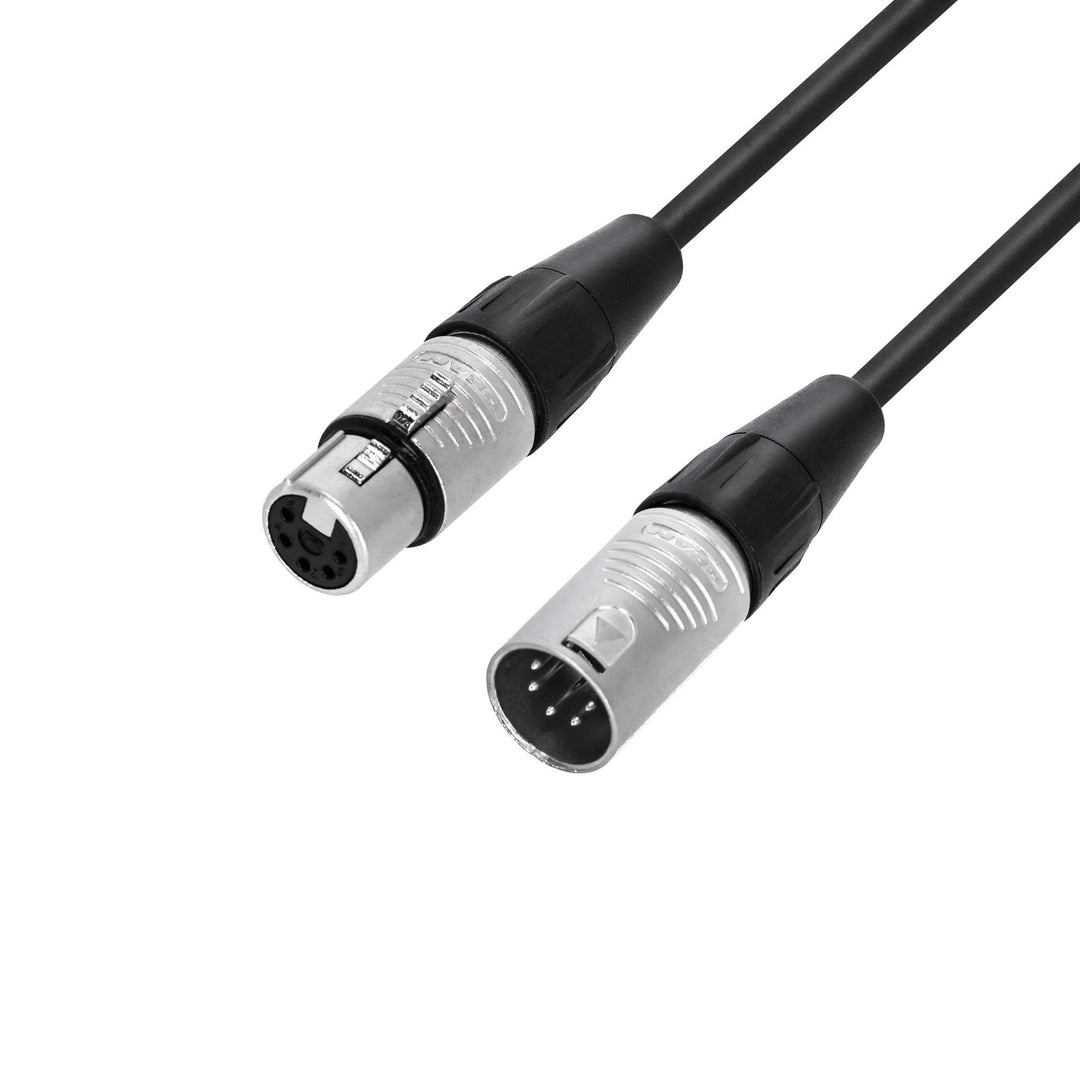 Adam Hall Cables 4 STAR DGH 0500 - DMX Kabel, Rean 5-Pol XLR female auf 5-Pol XLR male, schwarz, 5m,