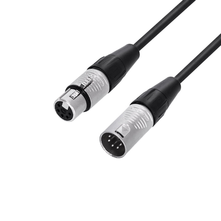 Adam Hall Cables 4 STAR DGH 0500 - DMX Kabel, Rean 5-Pol XLR female auf 5-Pol XLR male, schwarz, 5m,