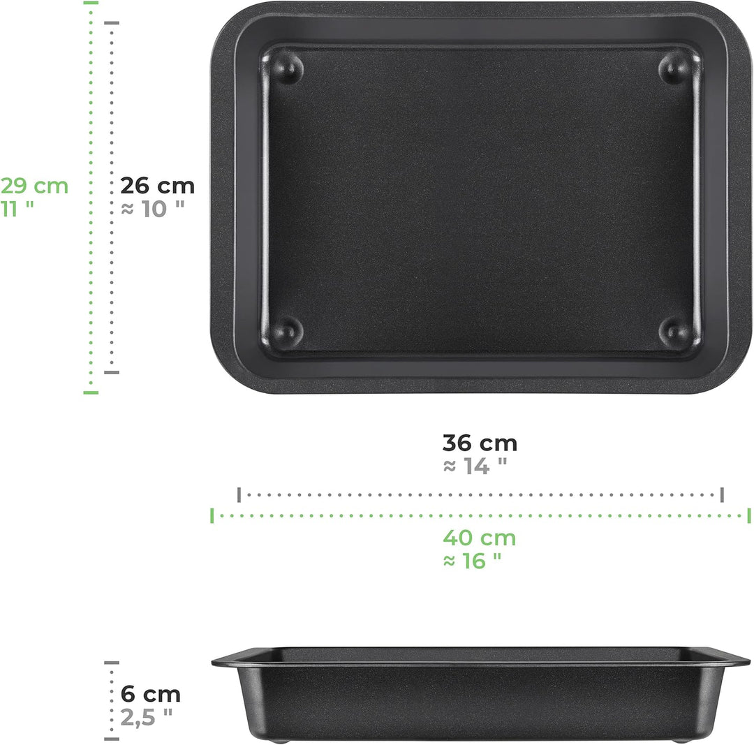 Grizzly 2x Auflaufform, Grösse gross und tief, antihaftbeschichtet, mit Griffrand, auch als Lasagnef