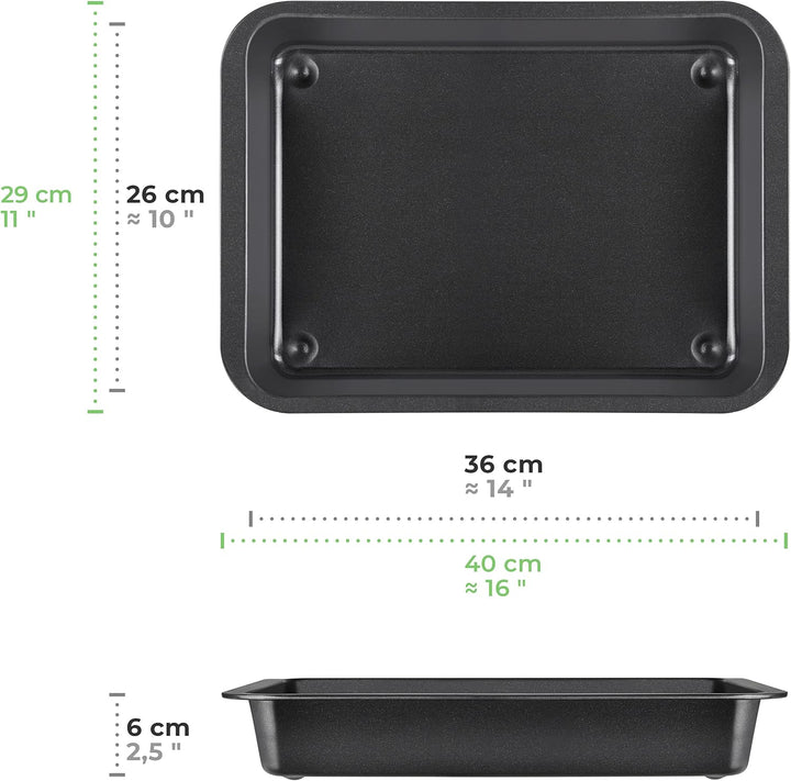 Grizzly 2x Auflaufform, Grösse gross und tief, antihaftbeschichtet, mit Griffrand, auch als Lasagnef