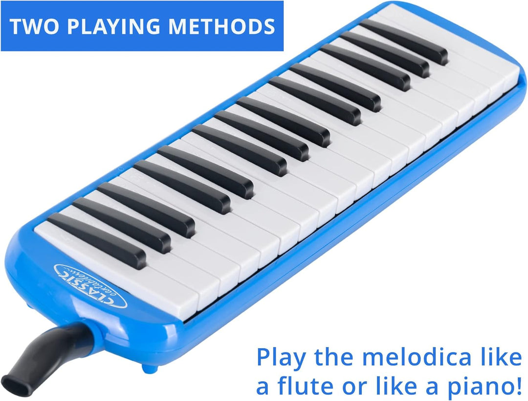 Classic Cantabile FML-32 BU Melodica - Blasharmonika mit 32 Tasten - Tonumfang: f - c³ - Booklet mit