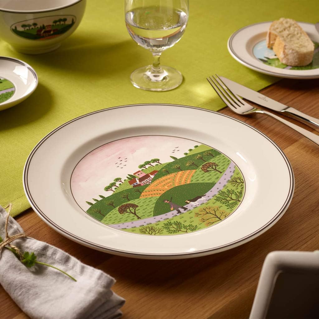 Villeroy und Boch Design Naif Speiseteller Jäger, Premium Porzellan Speiseteller 27 cm Jaeger, Speis