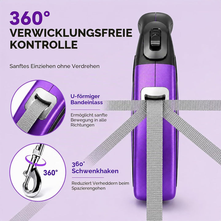 MigooPet Hundeleine, strapazierfähig, einziehbar, 4.6 m, in 2 Grössen erhältlich, robuste und langle