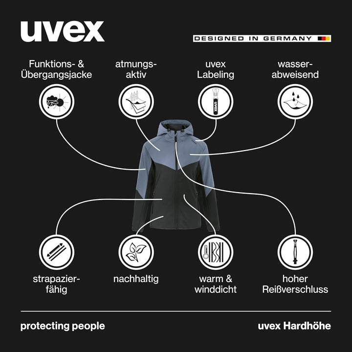 Uvex Hardhöhe - Softshelljacke für Damen - Funktions- & Übergangsjacke - wasserabweisend, atmungsakt