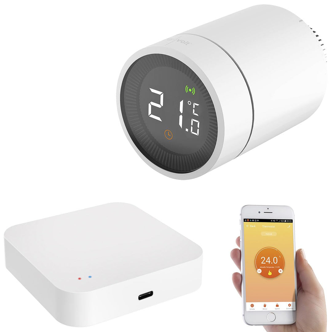 revolt Smart Thermostat: Smartes Heizkörperthermostat mit App, Sprachsteuerung & ZigBee-Gateway (Zig