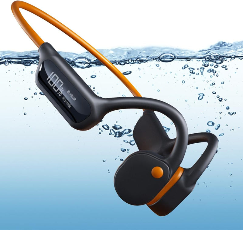 fesoklaf Knochenschall Kopfhörer, 32GB Speicher, Schwimmen IPX8, MP3 Sport, Kabellos Bluetooth 5.3,