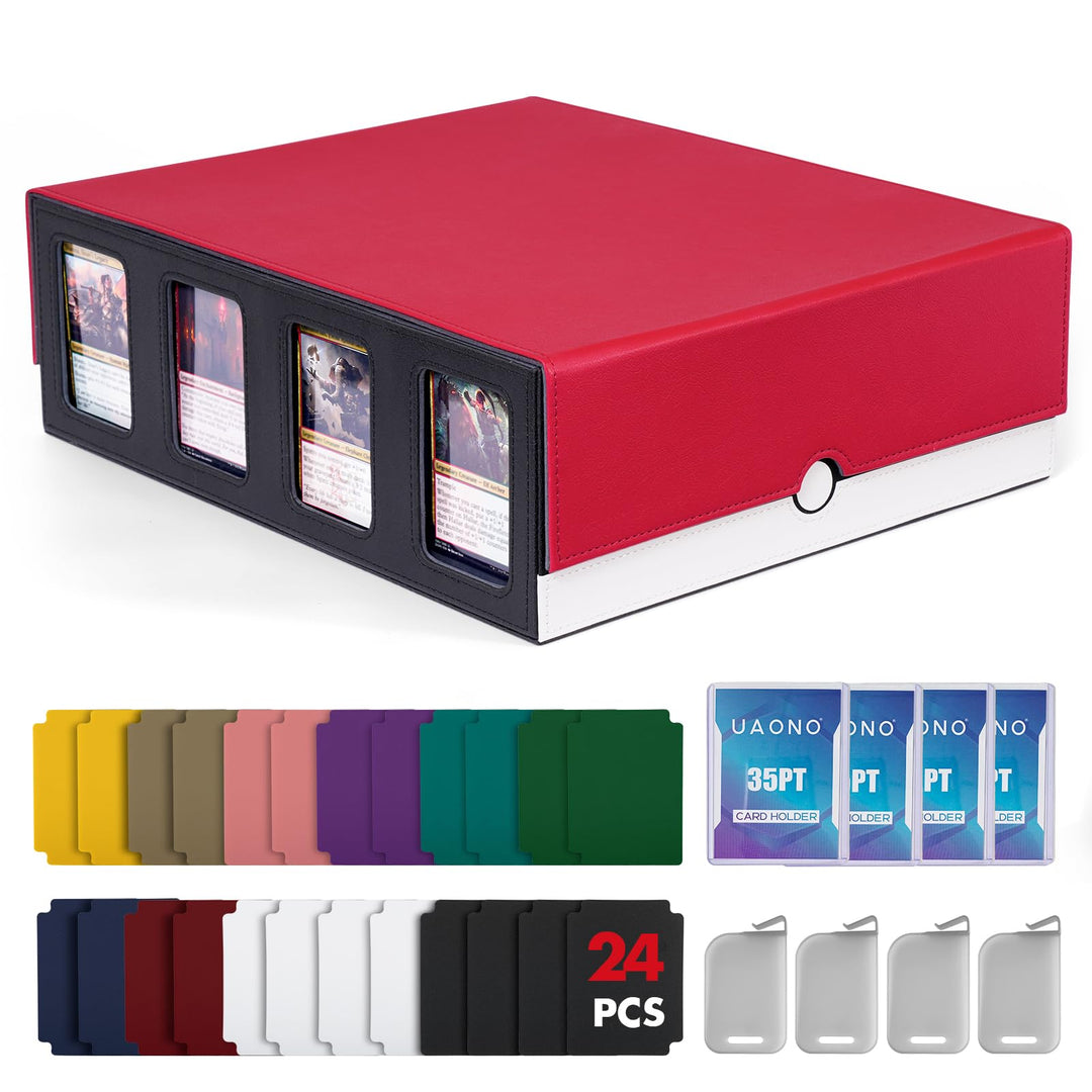 Sammelkarten Aufbewahrungsbox mit Commander Display; 2400+ Deck Box für MTG mit abnehmbarem Deckel;