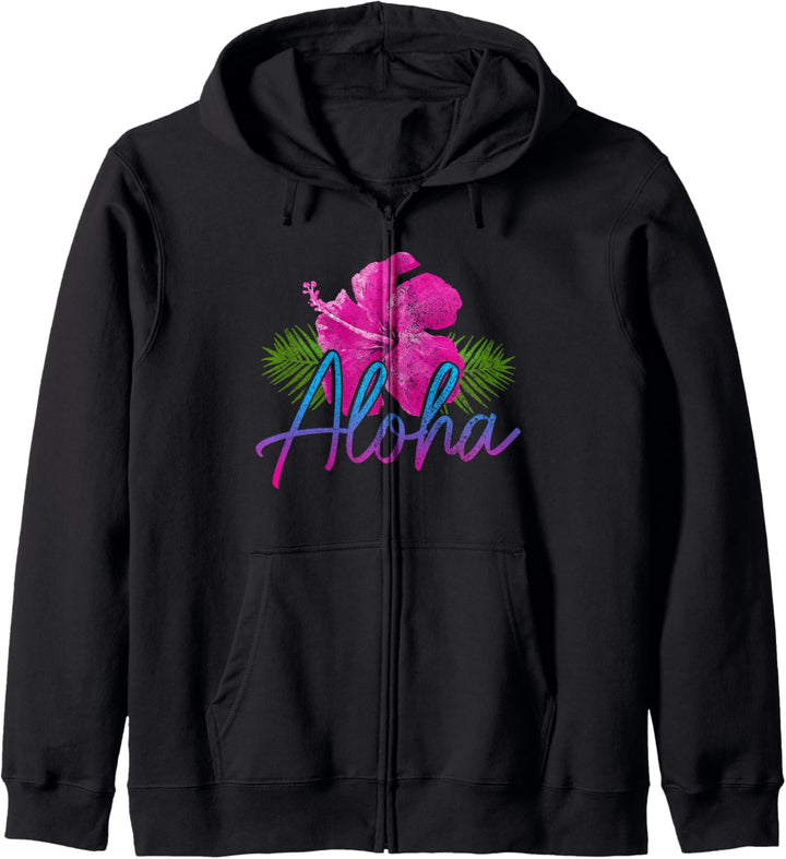 Hawaii Aloha Hibiskus Hawaiianische Inseln Surfer Souvenir Kapuzenjacke