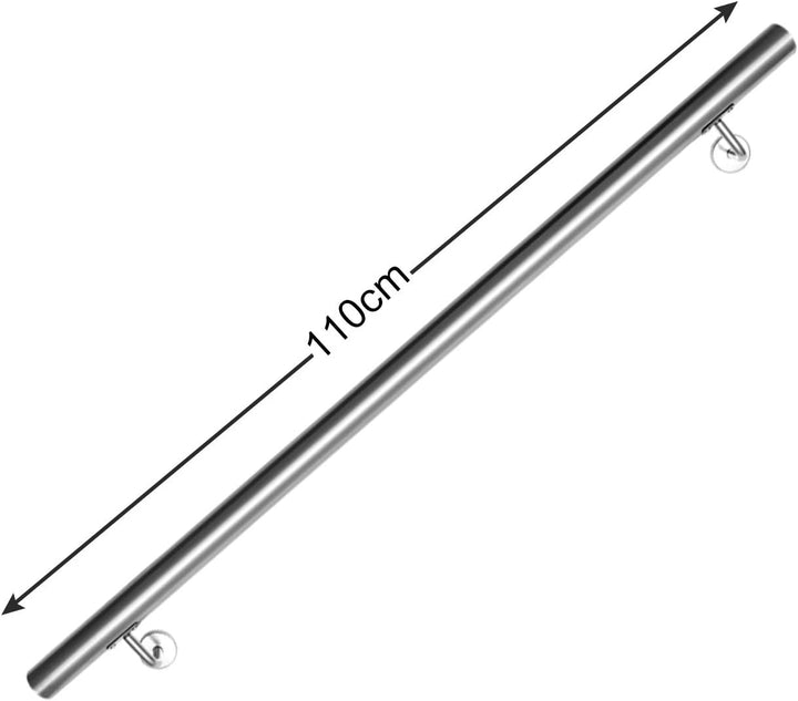 Tubiaz Edelstahl Handlauf Treppengeländer,Rutschfester Handlauf 110 cm, Geländer Wandhandlauf für Au
