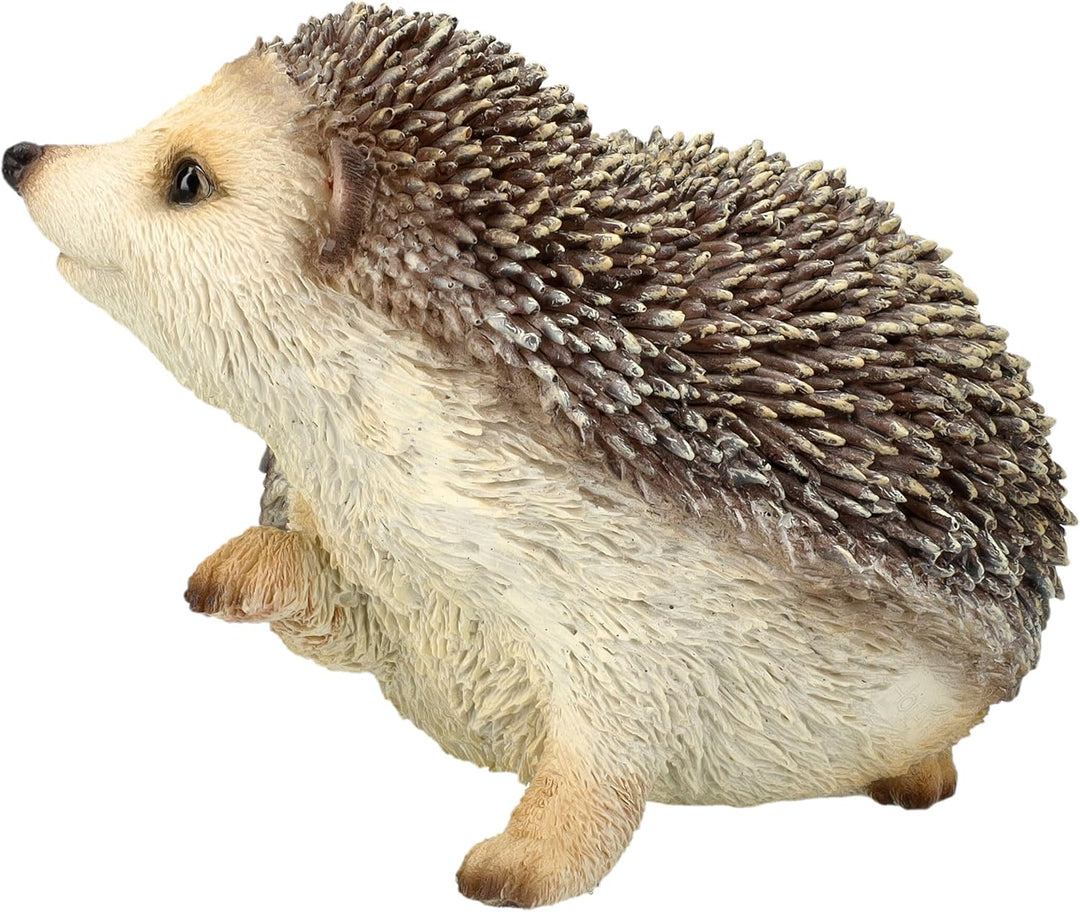 Gartenfigur Igel hebt rechte Pfote – Lebensechte Igelfigur von HotAnt, 13 cm Breite, wetterfest & ha