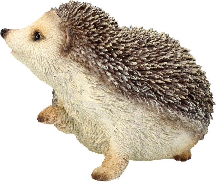 Gartenfigur Igel hebt rechte Pfote – Lebensechte Igelfigur von HotAnt, 13 cm Breite, wetterfest & ha
