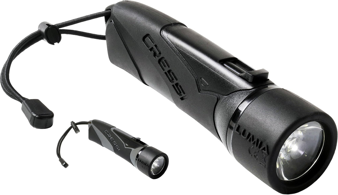 Cressi Unisex-Adult Lumia+ Torch Einheitsgrösse Schwarz/Schwarz, Einheitsgrösse Schwarz/Schwarz
