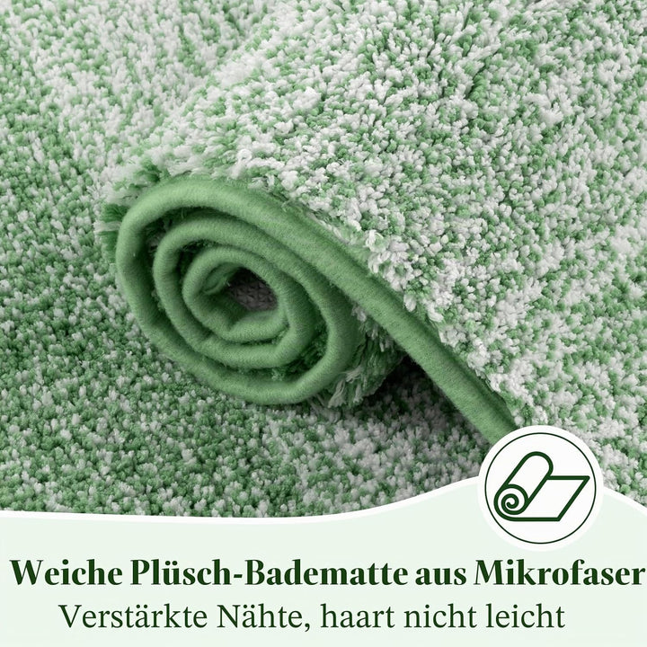 Enyhom Badematte rutschfest 60 x 90 cm, Weicher Dicker Grün Badezimmerteppich Waschbar Badteppich, S