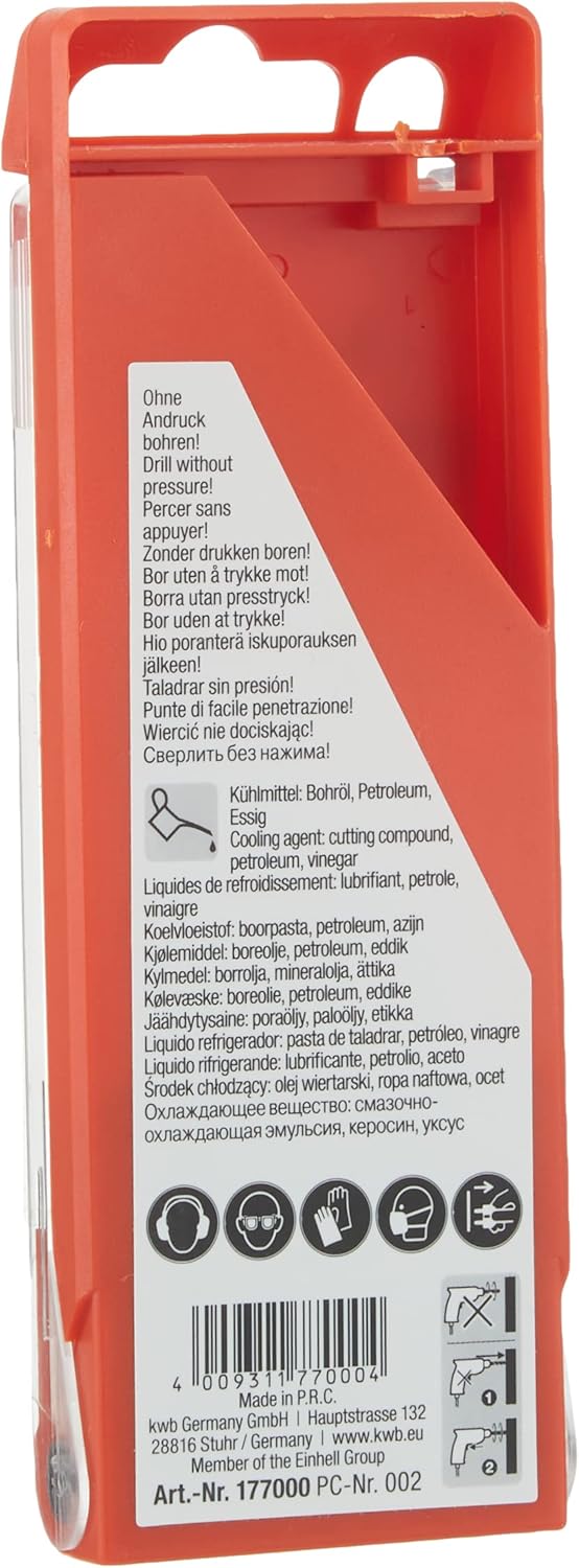 kwb Glasbohrersatz, 5-tlg, 4-10 mm, Glas, Porzellan, Fliesen, universel, Keramik 4, 5, 5, 8, 10 mm,