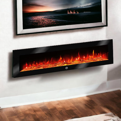Elektrokamin Wandkamin Ben 250cm mit LED Flammensimulation - Farbwechsel - inkl. Fernbedienung, Time