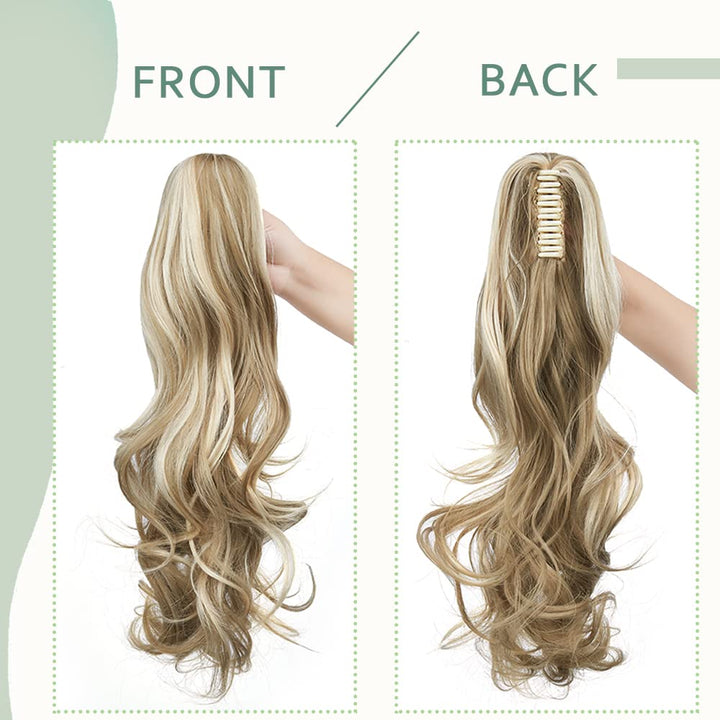 SEGO 45cm Pferdeschwanz Haarverlängerung Ponytail Haarteil Zopf Clip in Extensions Voluminös Claw on
