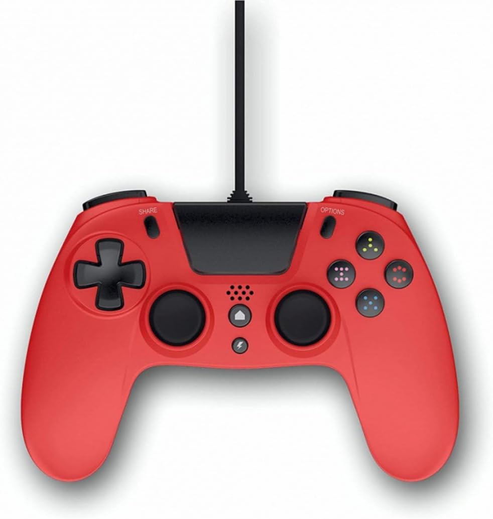 Gioteck PS4 Controller, kabelgebunden, Klinkenstecker 5 mm, Rot, VX4PS4-43-MU, rot