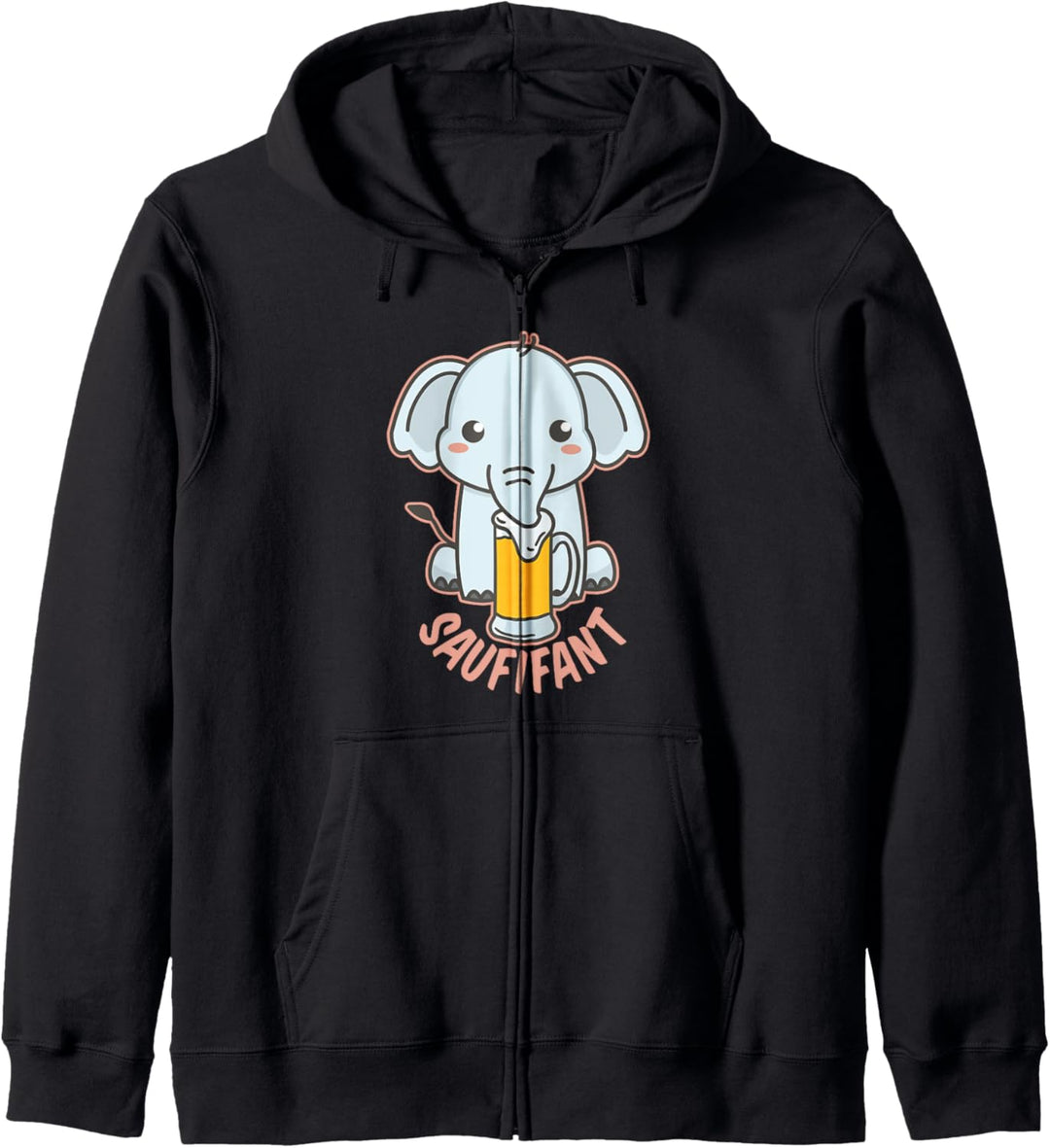 Saufifant Pulli Elefant Saufen Sauf Saufpartnerin Saufparty Kapuzenjacke