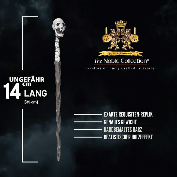 The Noble Collection - Death Eater Skull Wand In A Standard Windowed Box - 14in (35cm) Wizarding Wor