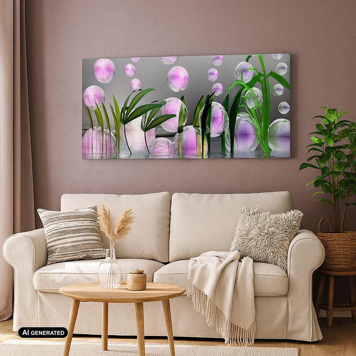 Wandbilder Dekoration Wohnzimmer Computer Grafik Blase Panorama Bilder auf Leinwand 120x50cm Leinwan