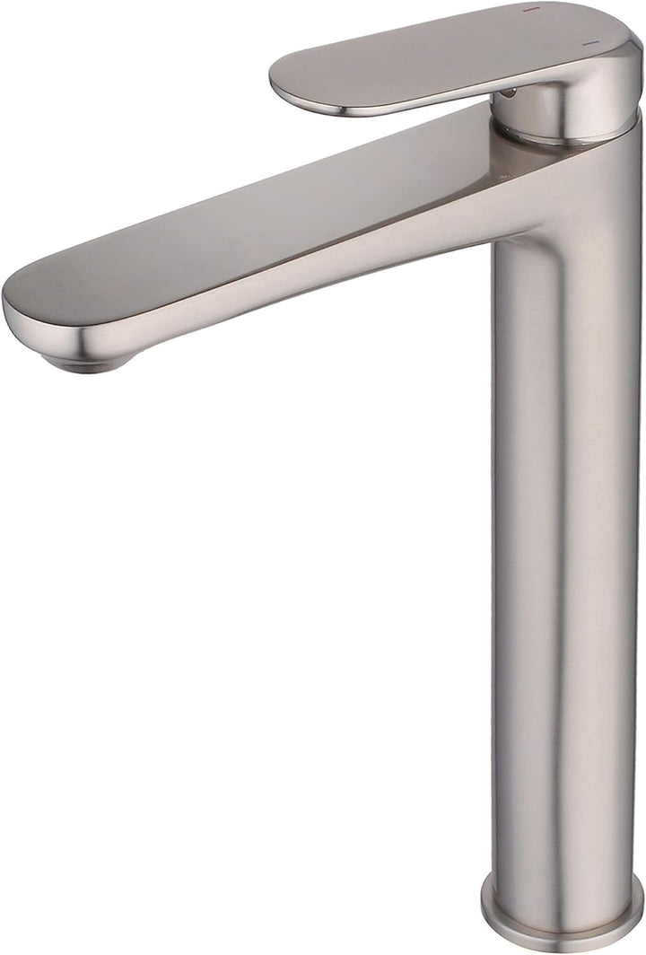 Hoch Bad Wasserhahn, Elegant Waschtischarmatur Mischbatterie für Badezimmer Waschbecken, Gebürstetes