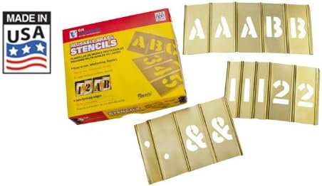 Schablonen-Set Buchstabe/Zahl 4 in Messing 92-teilig Messing Buchstabe und Zahl One Size, Messing Bu