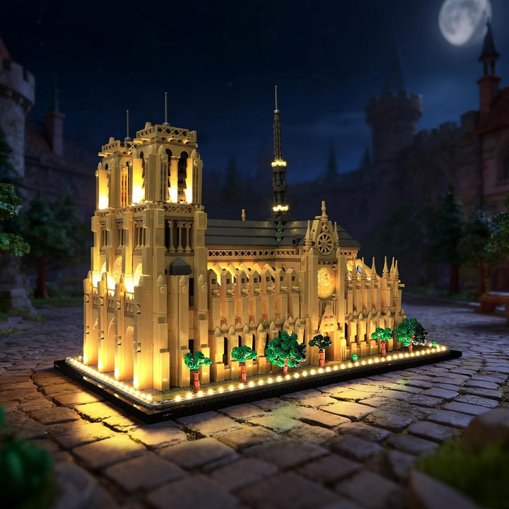 Premium LED-Lichtkit kompatibel mit LEGO 21061 Notre-Dame de Paris – Warme Beleuchtung für das Archi