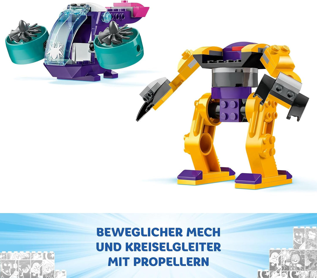 LEGO Marvel Das Hauptquartier von Spideys Team, Spider-Man-Spielzeug mit Fahrzeug und Mech, Geschenk