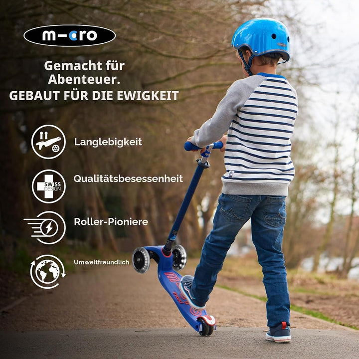 micro Maxi Deluxe LED Kickboard | Kickboard mit LED-Vorderrollen | Lenker höhenverstellbar | ab 5 Ja