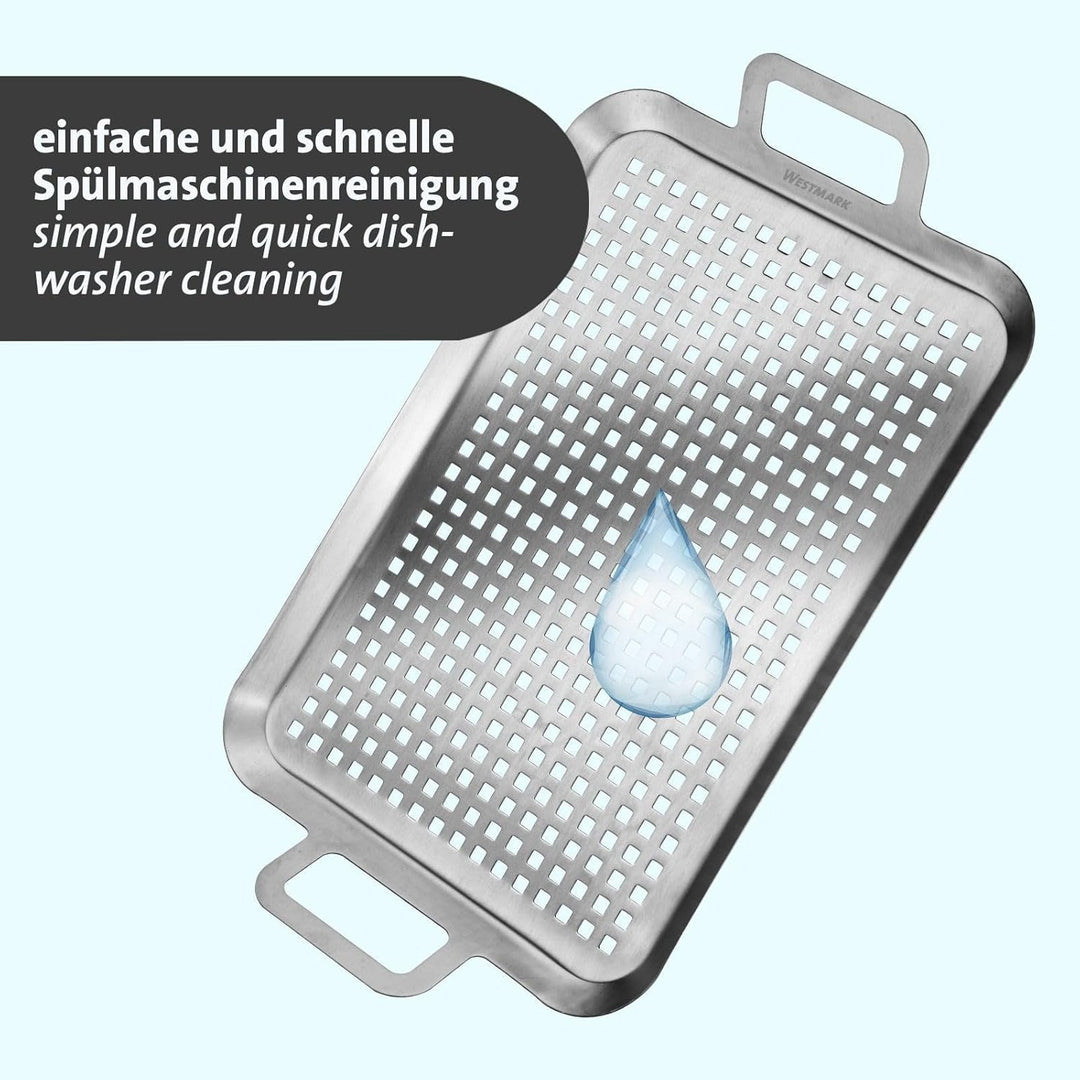 Westmark Grillpfanne flach & gross – Praktisch zum Grillen von Gemüse, Fleisch und anderen Leckereie