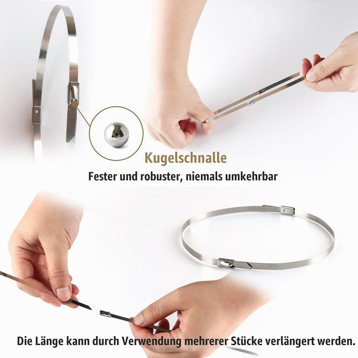 ilauke Hitze-Isolierband, 10m x 50mm Hitzeschutzband Auspuff + 7 Rohrschellen aus Edelstahl (500 °C)