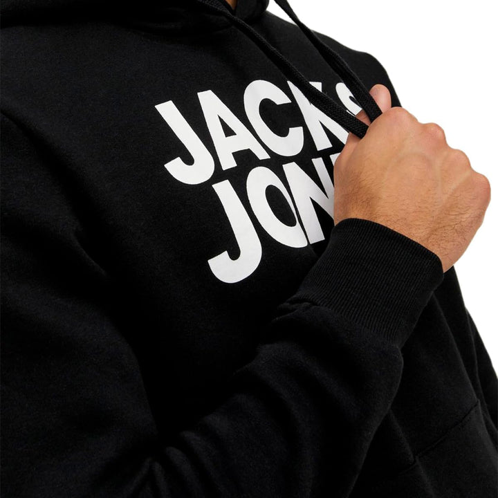 Jack & Jones Herren Jjelogo Blocking Sweat Hood Noos Kapuzenpullover Schwarz S Klassisch, Schwarz S