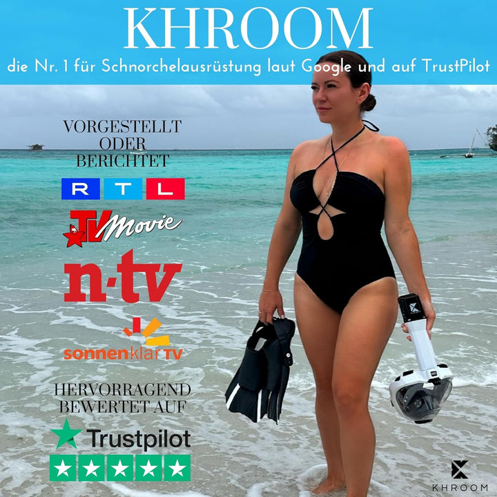 Khroom verstellbare Schnorchelflossen kurz mit Tasche zum umhängen Gr.36-47 Kurzflossen zum Schwimme