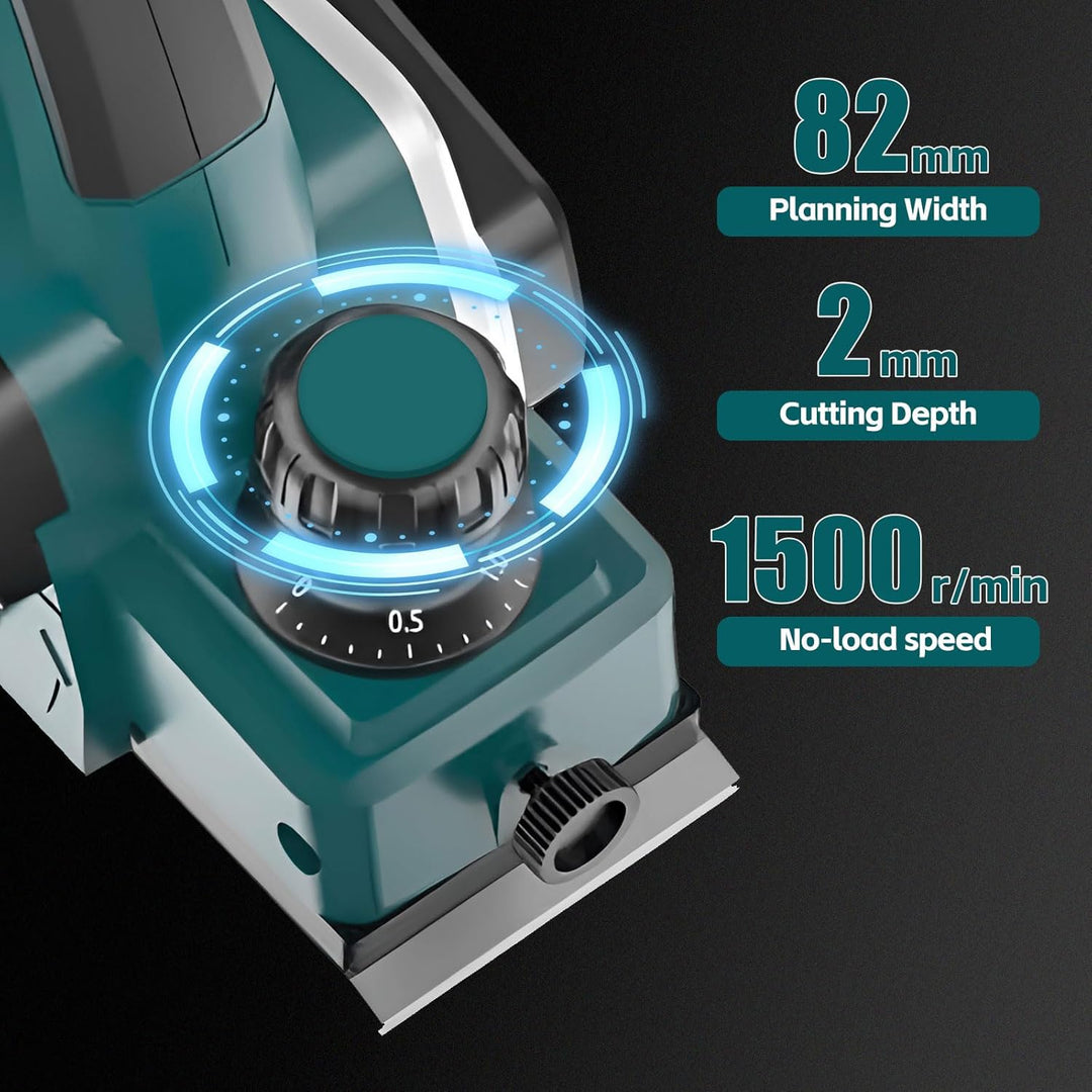 Akku-Hobel kompatibel mit Makita 18V-Akku (82mm, ohne Akku/ohne Ladegerät), 20.000 U/min, Elektrisch