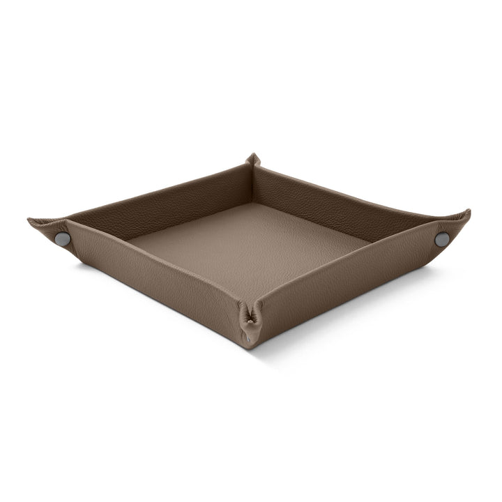 Eglooh - Iris - Taschenleerer aus echtem Leder Taupe Grau - Schreibtisch-Organizer mit modernem Desi