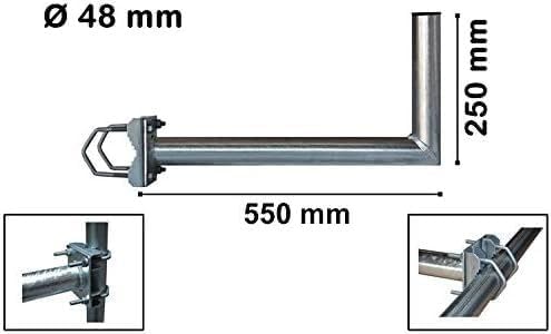 Mastausleger Stahl 55 cm Geländerhalter Sat Antenne Ausleger Länge 55 cm, Länge 55 cm