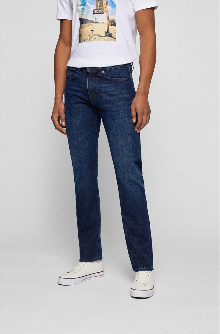 BOSS Herren Delaware BC-L-P Blaue Slim-Fit Jeans aus Super-Stretch-Denim 30W / 34L Blau, 30W / 34L B