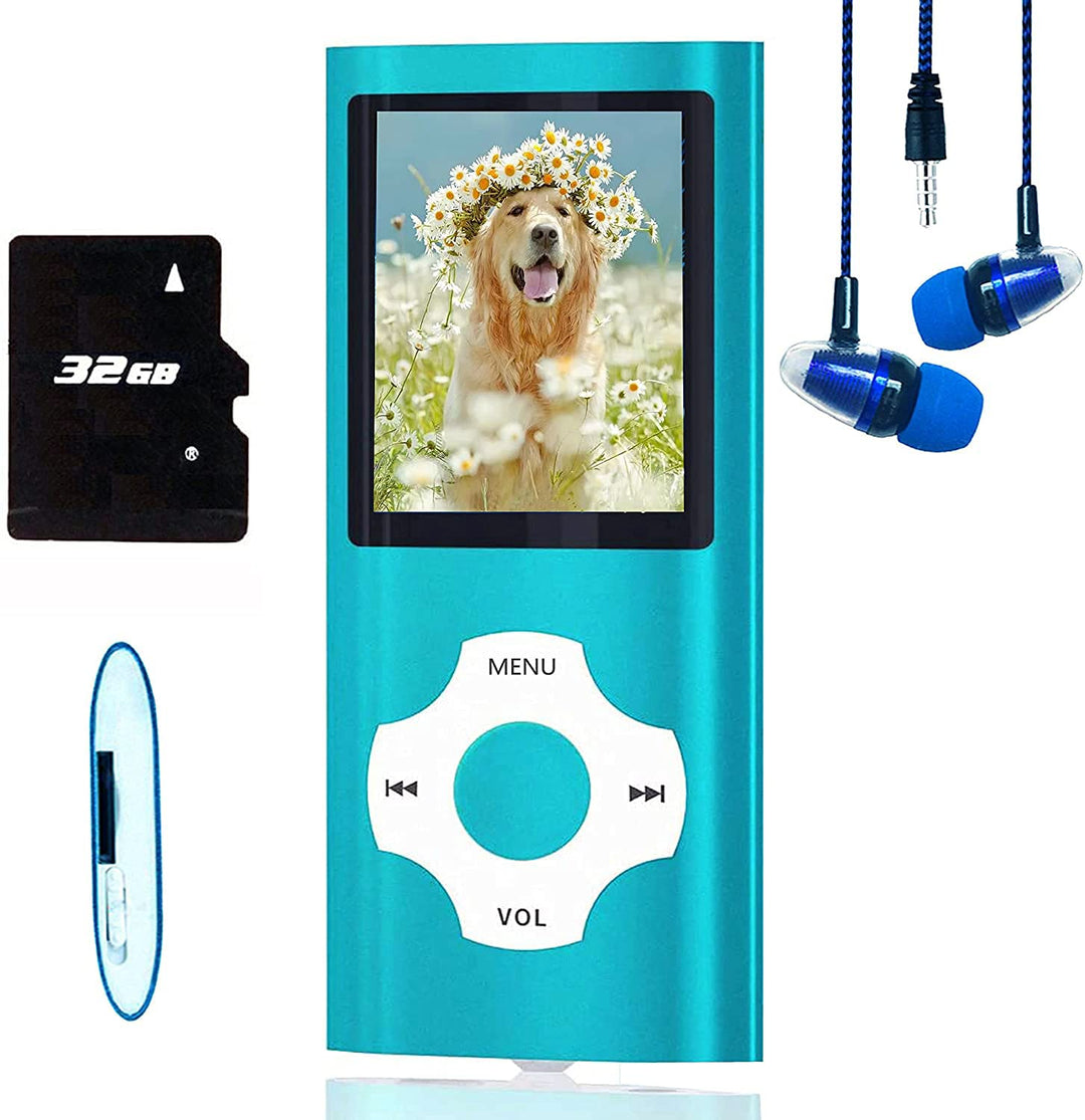 Hotechs MP3-Player/MP4-Player, MP3-Player mit 32 GB Speicherkarte, schlankes Design, digitales LCD-D