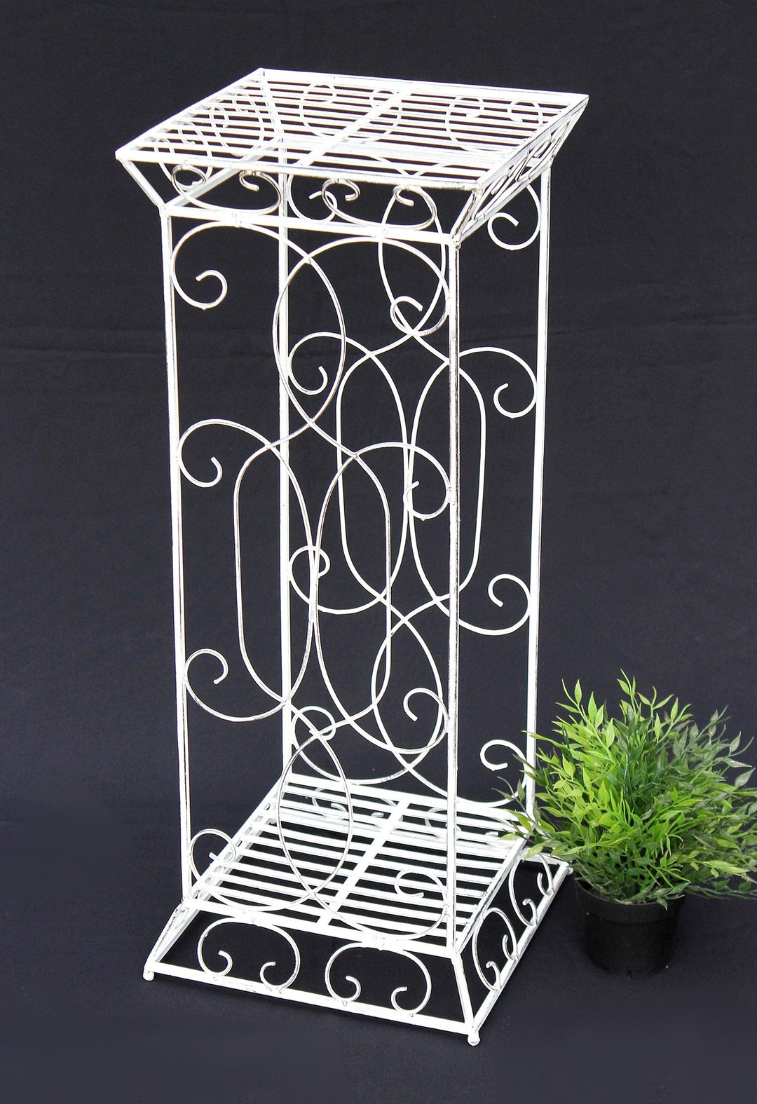 DanDiBo Blumenhocker Metall Weiss Eckig 77 cm Blumenständer 20304 Blumensäule