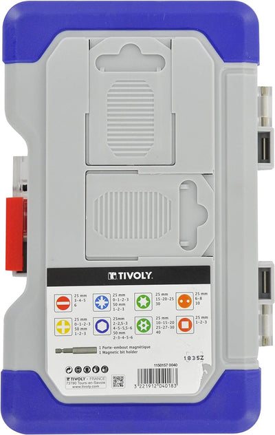 Tivoly 11501570040 Schraubendreher-Bits Set 25/50mm, 54 Stuck