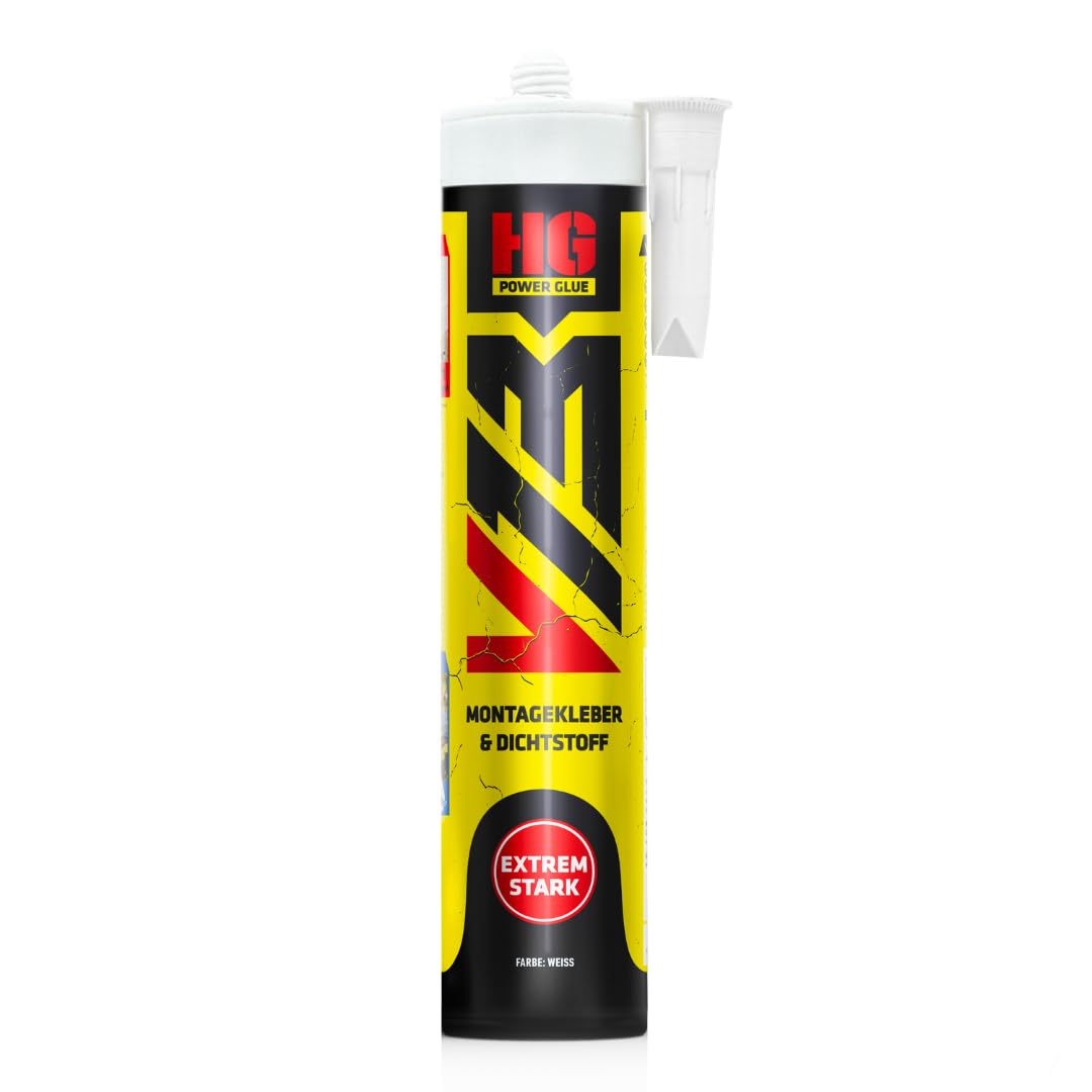 HG POWER GLUE V13 Ultra Hochleistungs-Montagekleber und Dichtstoff extra stark, Kraftkleber für auss