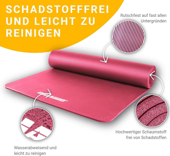Muawo Premium Trainingsmatte, Fitnessmatte, Yogamatte, Gymnastikmatte | extra-dick & extra-lang | ru