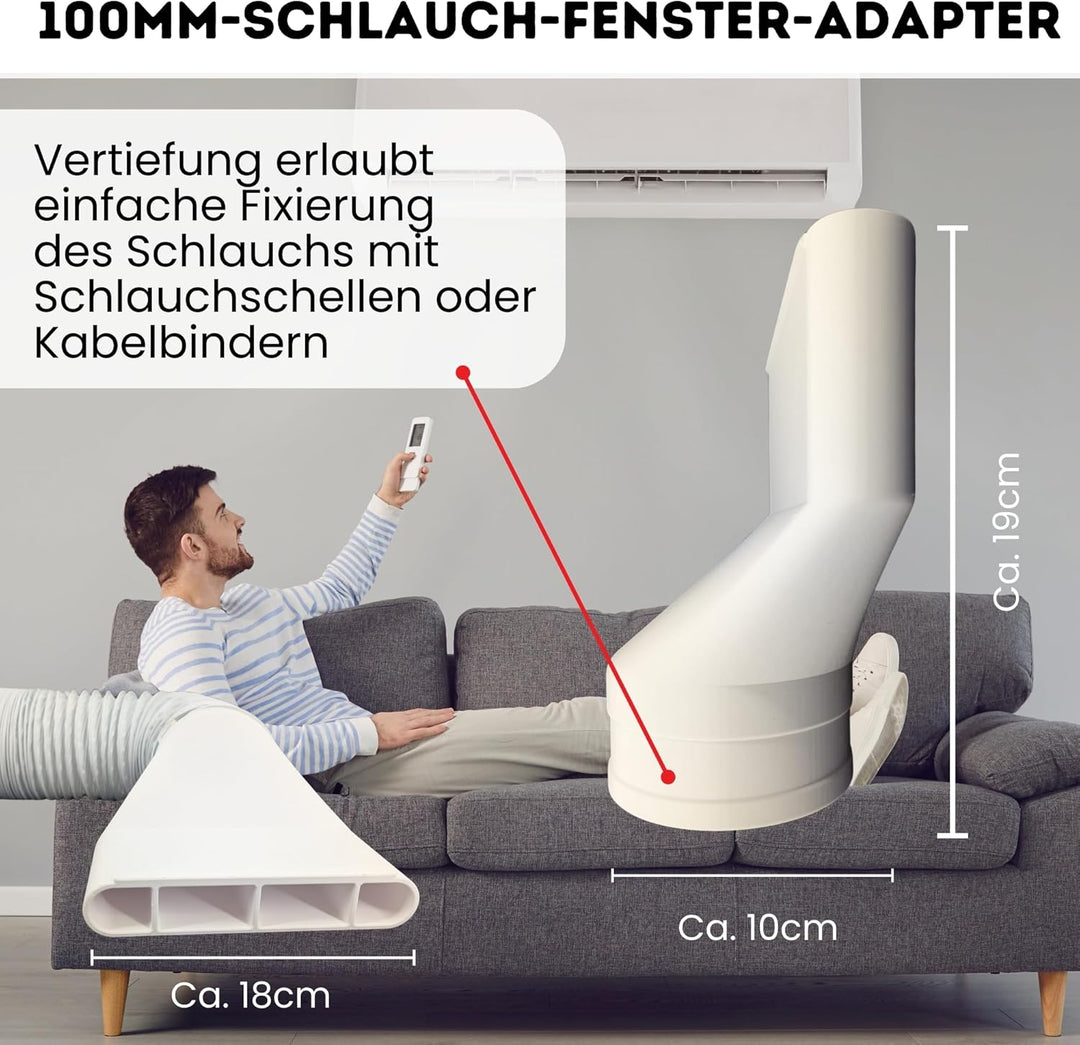 Schlauch Adapter für Dachfenster Kippfenster für 100mm Abluft Schlauch für Klimaanlage Growzelt Troc