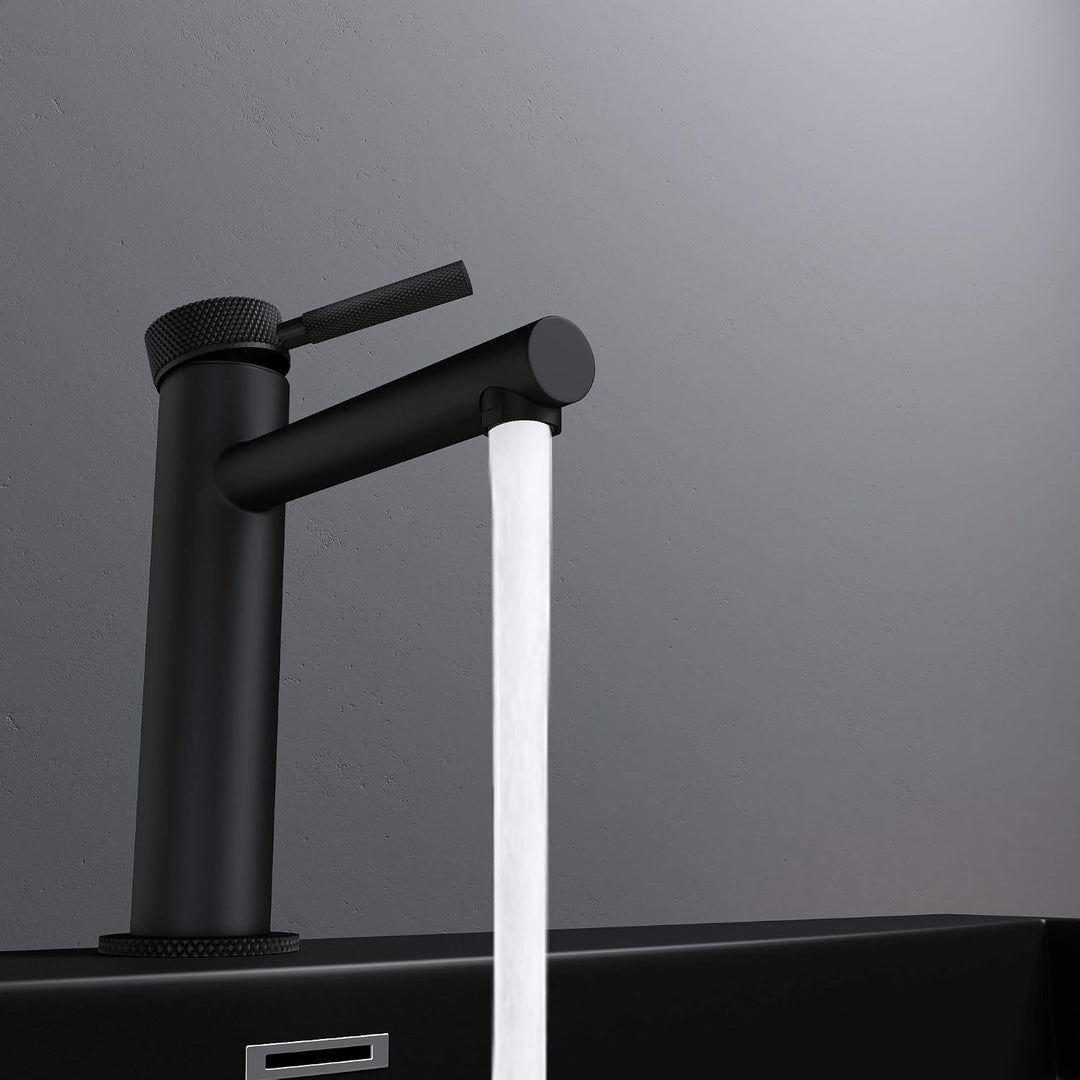 Mai &amp; Mai Wasserhahn Bad Waschtischarmatur Schwarz matt 18,1 cm hoch | Einhebelmischer Badarmatur, W
