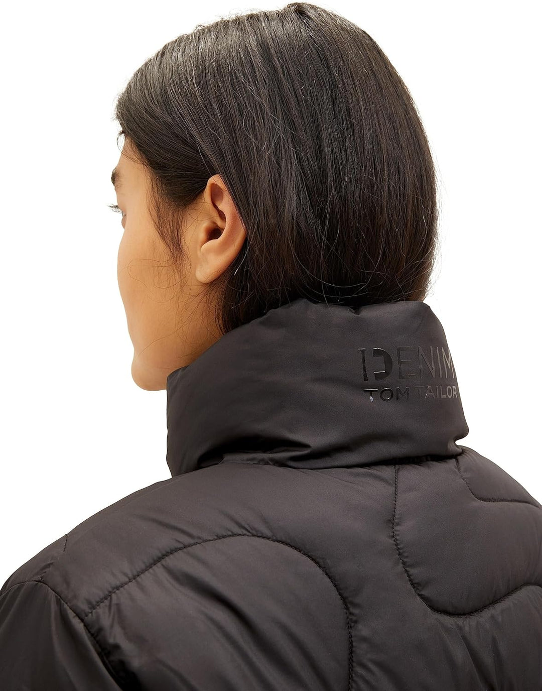TOM TAILOR Denim Damen Steppjacke mit Stehkragen & Taschen, 14482 - Deep Black