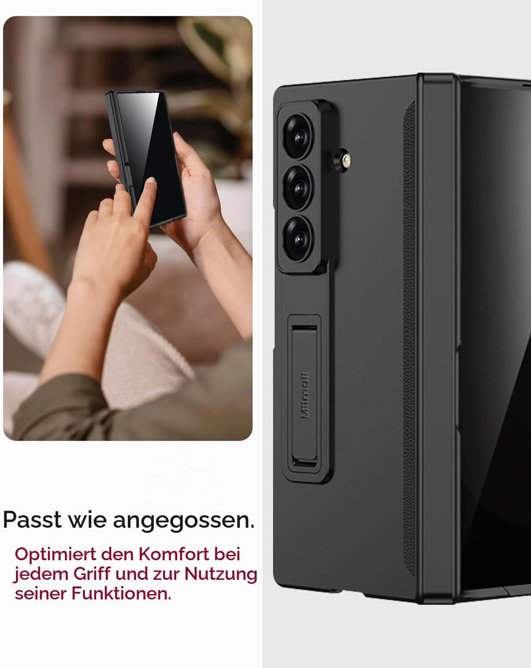 Miimall Kompatibel mit Samsung Galaxy Z Fold 7 Hülle mit Displayschutz Anti-SPY, [Magnetischer Schar