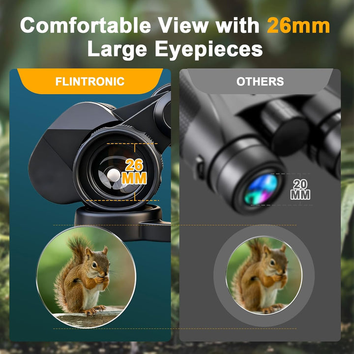 flintronic 20x50 Kompakt Fernglas, HD Fernglas Kinder Erwachsene BAK4 HD Prisma + FMC Objektiv mit T